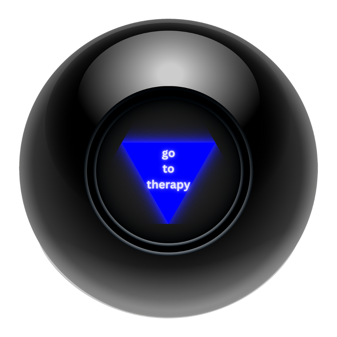 Magic 8 Ball Go to Therapy Sticker