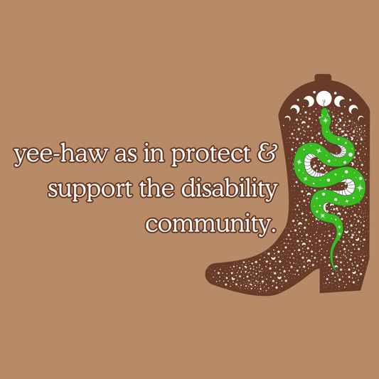 Yeehaw as in Protect the Disability Community Sticker